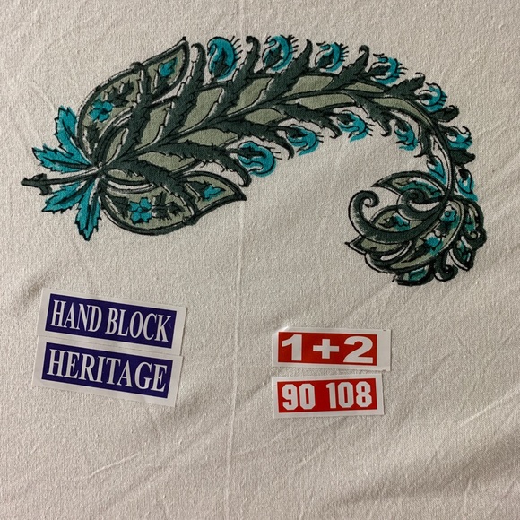 Indian Hand Block Print Cotton Flat sheet - Picture 8 of 10